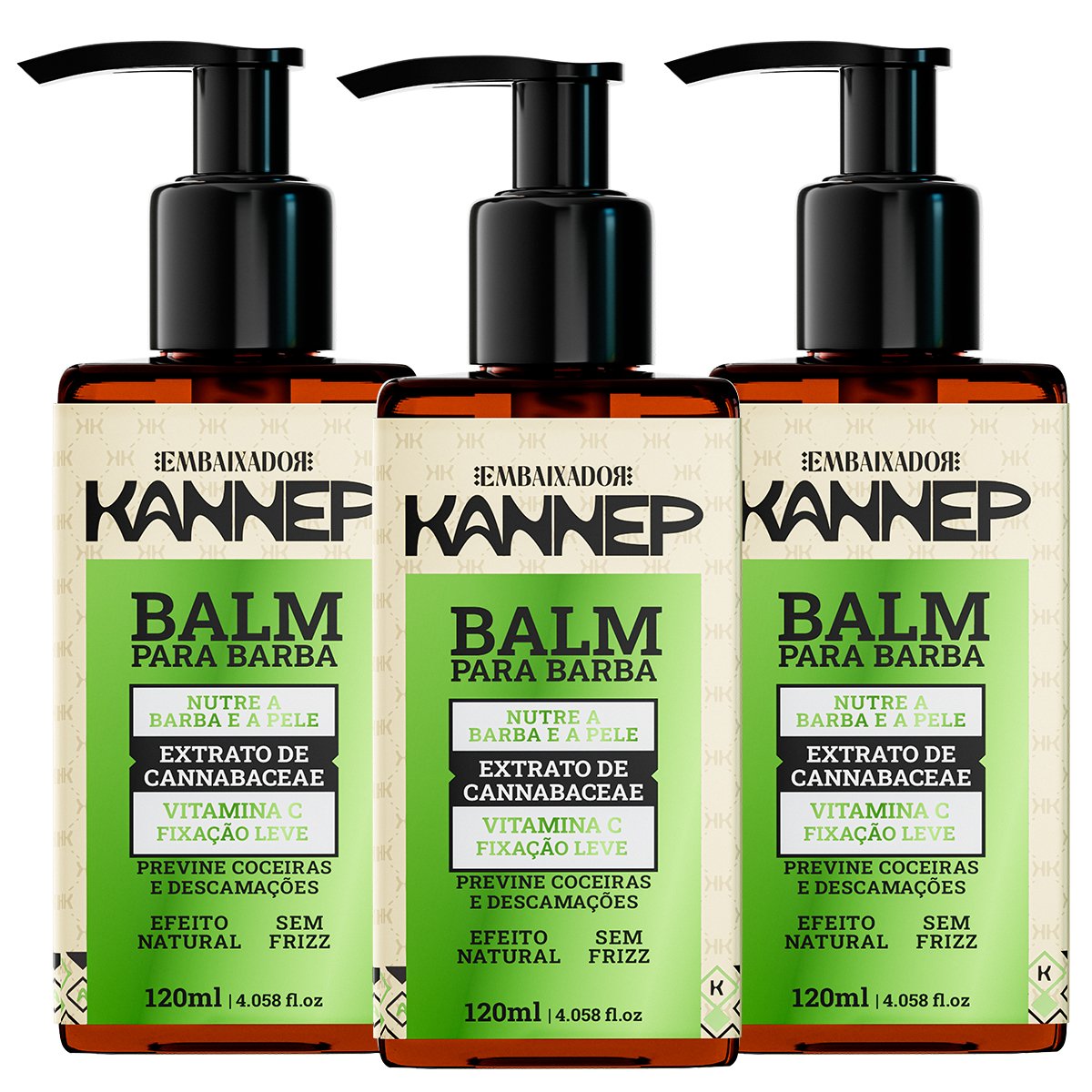 kit 03 Balm Para Barba Kannep Embaixador