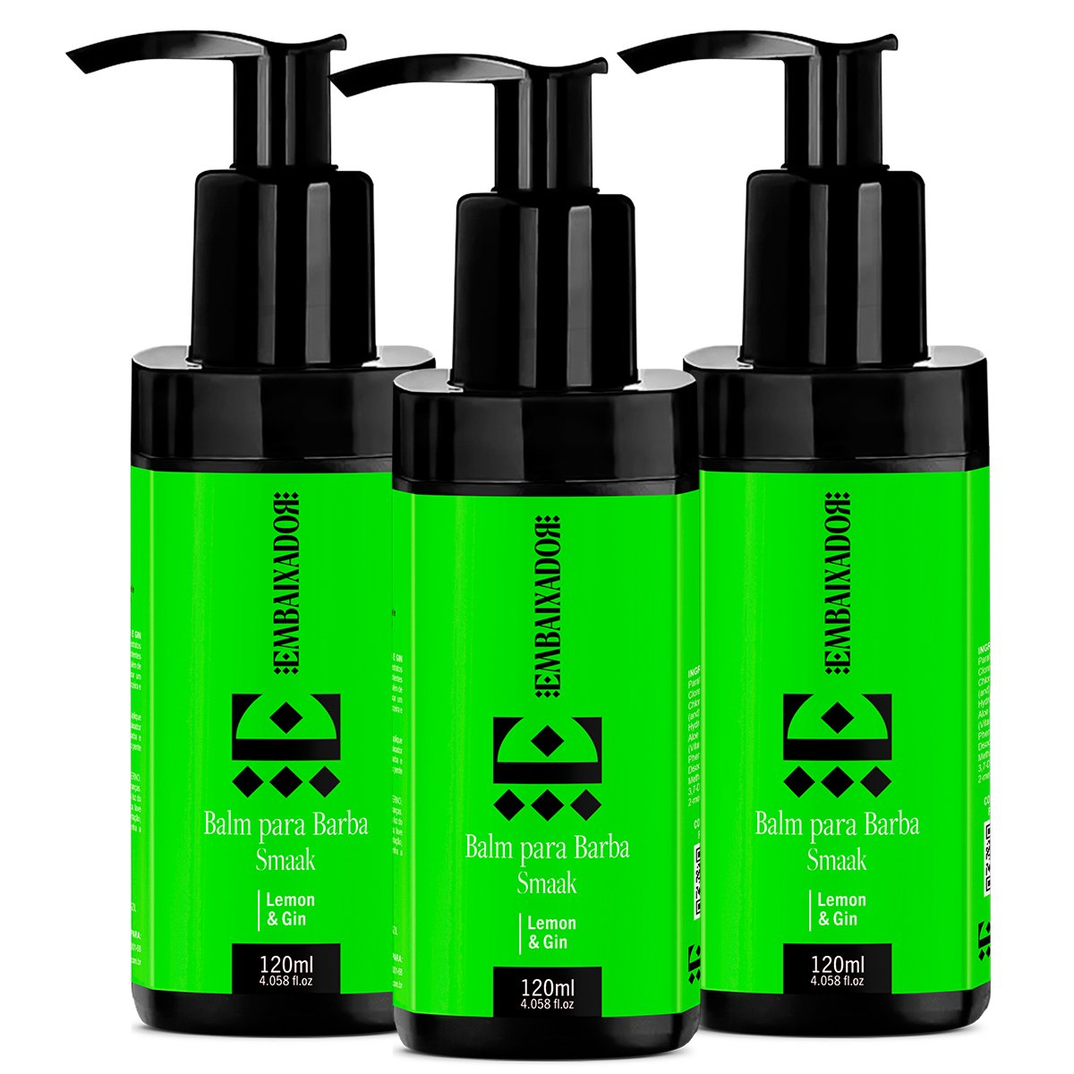 Kit 03 Balm para Barba Smaak Lemon & Gin Embaixador