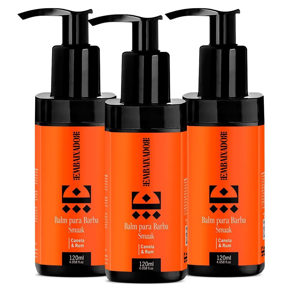 Kit 03 Balm para Barba Smaak Canela & Rum Embaixador