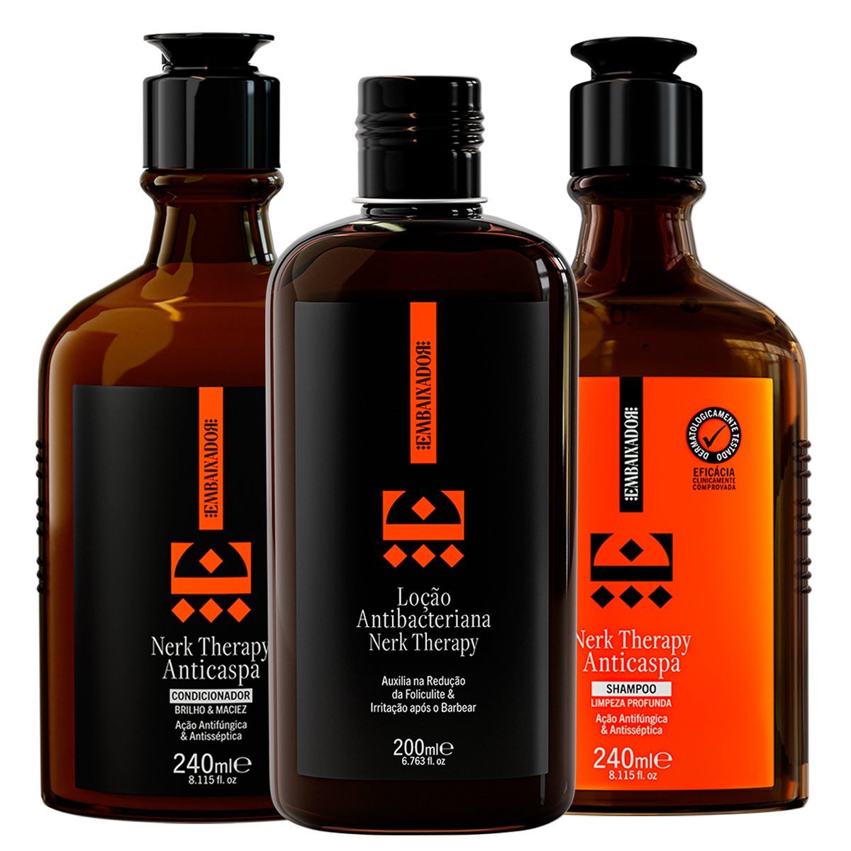 Kit Shampoo e Condicionador Anticaspa + Loção Combate Foliculite
